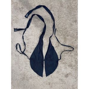 SAMI MIRO VINTAGE: Butterfly Halter in Raw Denim